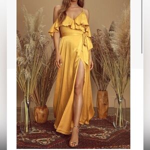 Lulus marigold wrap dress